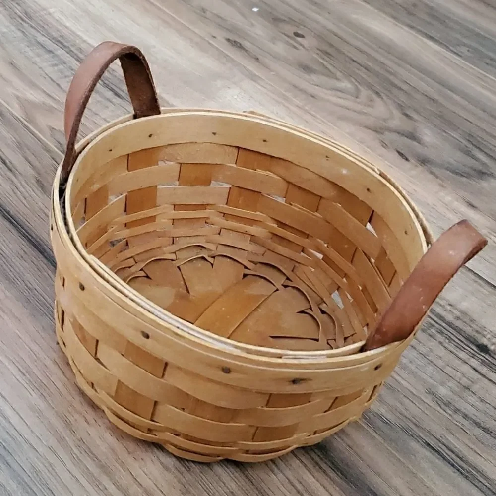 Longaberger | Leather handled basket